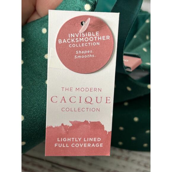 Cacique Womens Green Polka Dot Lightly Lined Full Coverage T-Shirt Bra Size 46DD - Picture 5 of 6